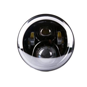 7 '' Bilsvarta LED-strålkastare med halo ring