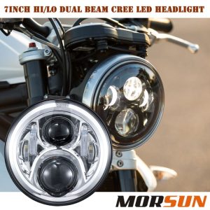 7 tum rund strålkastare hög lågstrålkastarlampa för Jeep JK Offroad / Harley motorcykelstrålkastare 7 '' rund strålkastare